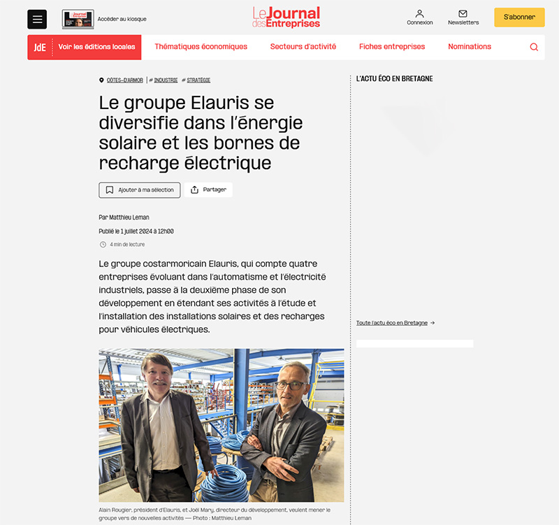 Extrait Article Journal des Entreprises - Juillet 2024