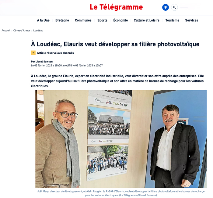 Extrait Article Le Télégramme - Février 2025